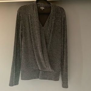 Black shimmer express top